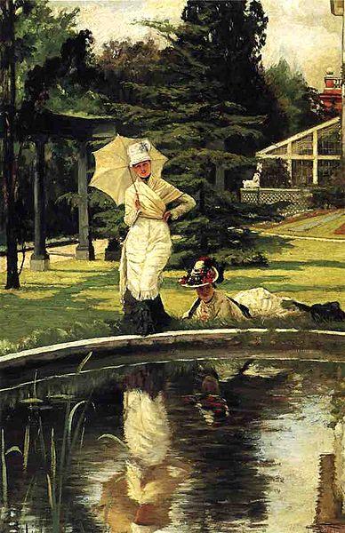 James Joseph Jacques Tissot In an English Garden oil painting picture